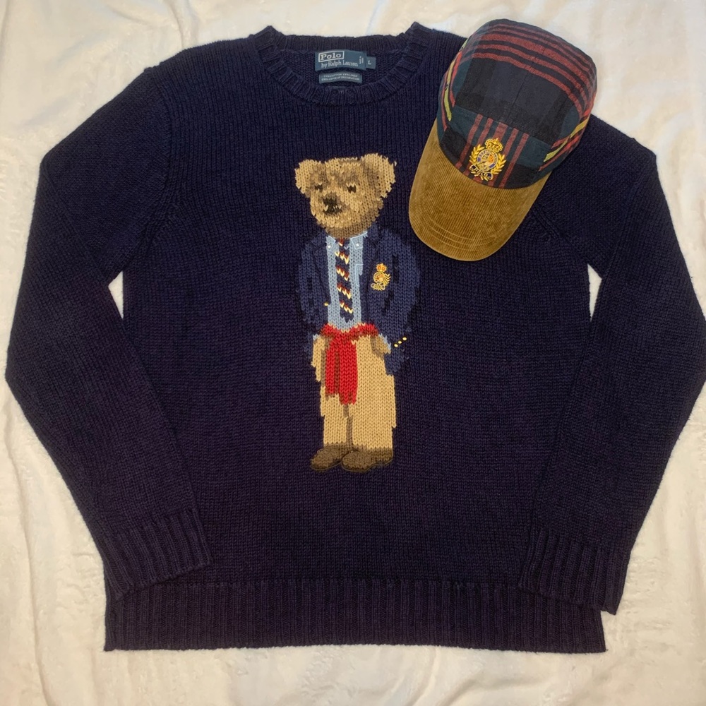Rare Vintage Polo Ralph Lauren Executive Bear Knit
